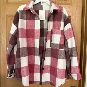 Plaid Button-Up Shirt Jacket